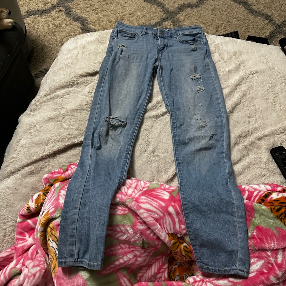 Levi's Light Blue Distressed Skinny Jeans